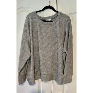 CJ Banks Christopher & Banks Sweater Plus Size 3X Gray Soft Ribbed Knit Top NWT